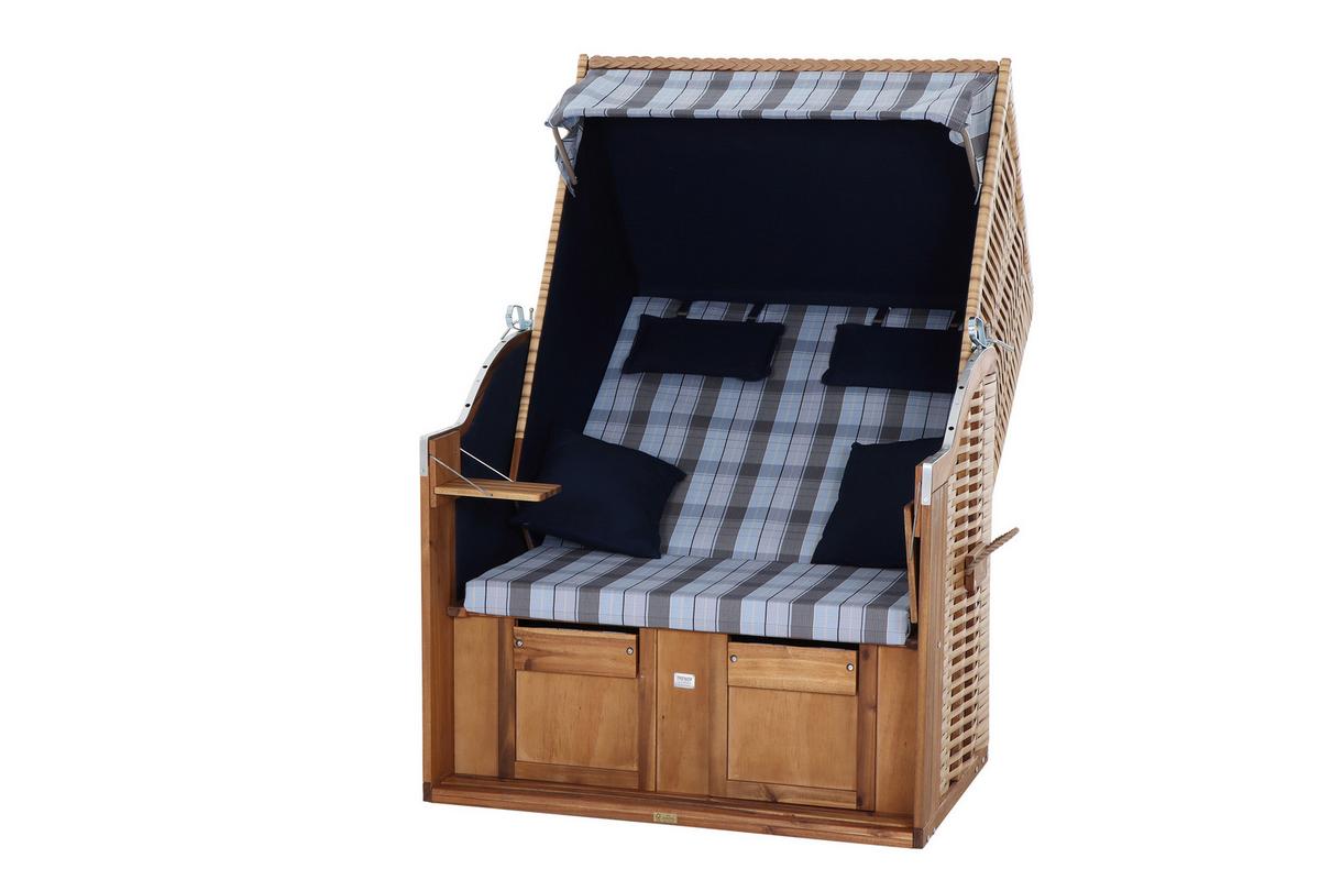 Strandkorb Ostsee L88696 2-Sitzer, Blau - Blau, KONVENTIONELL, Holz/Kunststoff (120/80/165cm) - Siena Garden