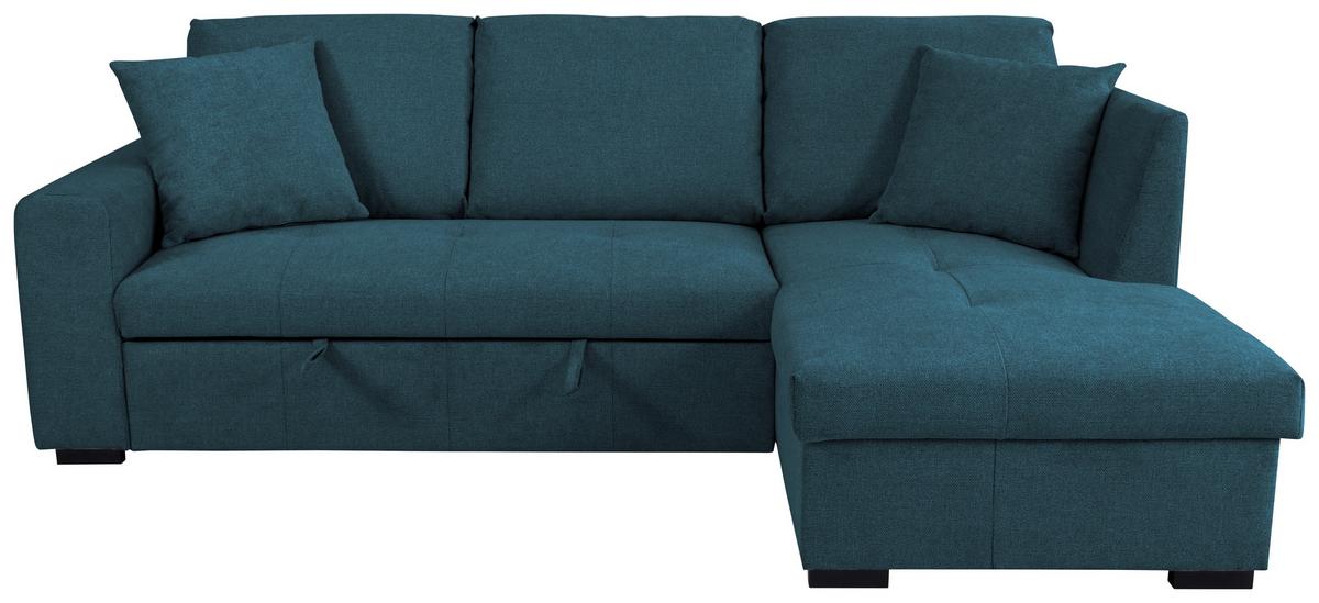 Ecksofa Lukas Blau S: 239x158 Cm - Blau, Trend, Textil (239/158cm)