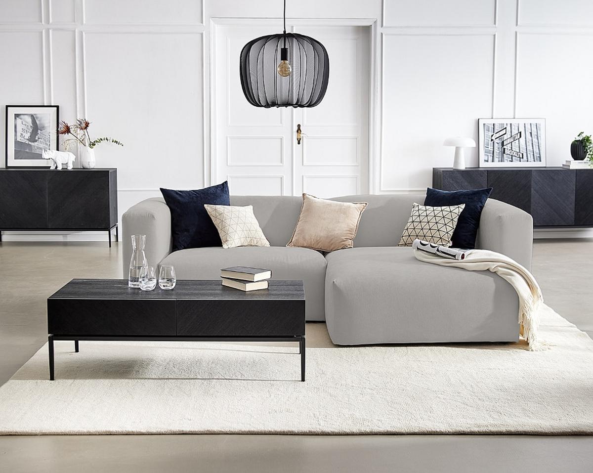 Ecksofa Bolt, Grau B: 160x255 cm - Grau, MODERN, Textil (160/255cm) - Trendmanufaktur