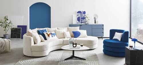 Designsessel Magari - Edelstahlfarben/Royalblau, Trend, Textil (90/82/85cm) - Livetastic