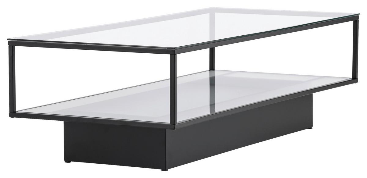 Couchtisch Maglehem - Schwarz, Design, Glas/Metall (130/60/37,5cm) - Livetastic