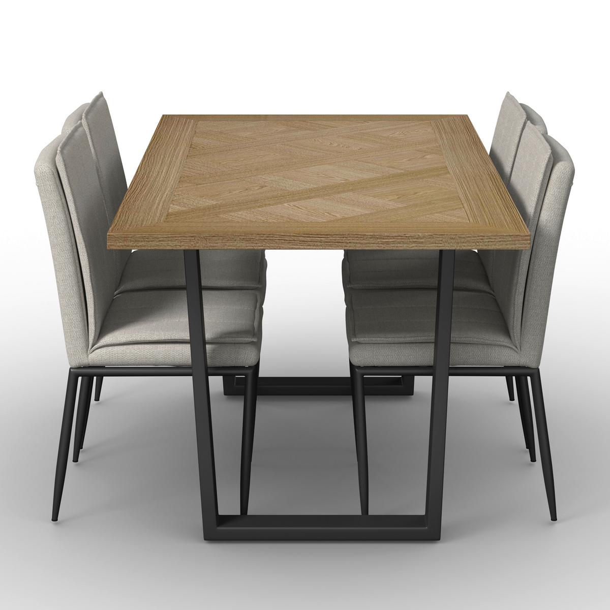 Jídelní set Abelia - černá/krémová, Moderní, kov/kompozitní dřevo - Bessagi Home