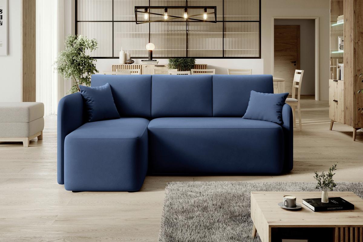 Ecksofa Hadson Blau S: 150x206 Cm - Blau/Schwarz, Design, Textil (150/206cm) - P & B