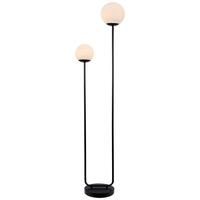 STOJACÍ LAMPA SEHR - bílá/černá, Moderní, kov/sklo (35/160cm) - Mömax