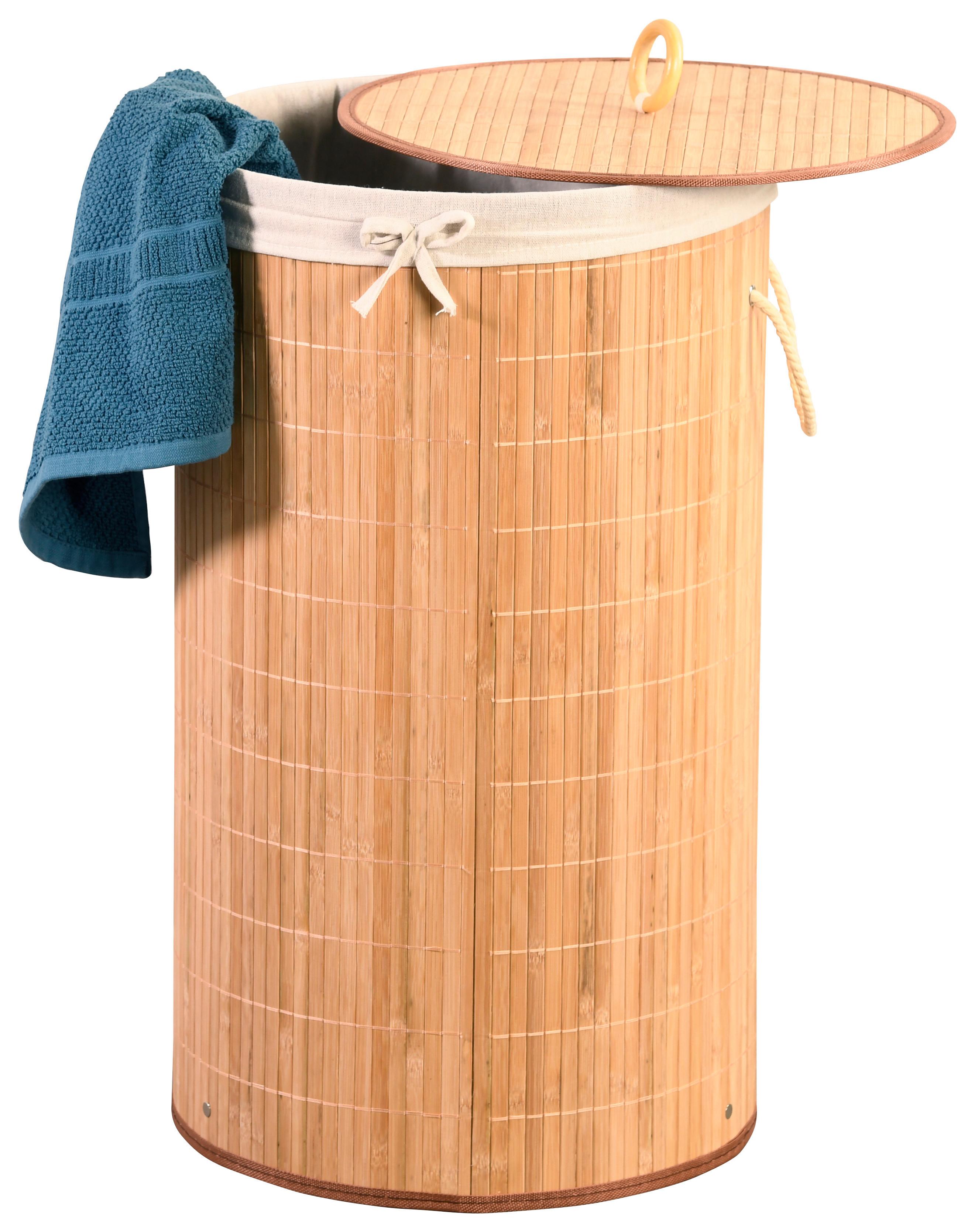 Wäschesammler Wäschesammler Bambus - Creme/Naturfarben, Basics, Holz/Textil (35/60/35cm) - Kesper