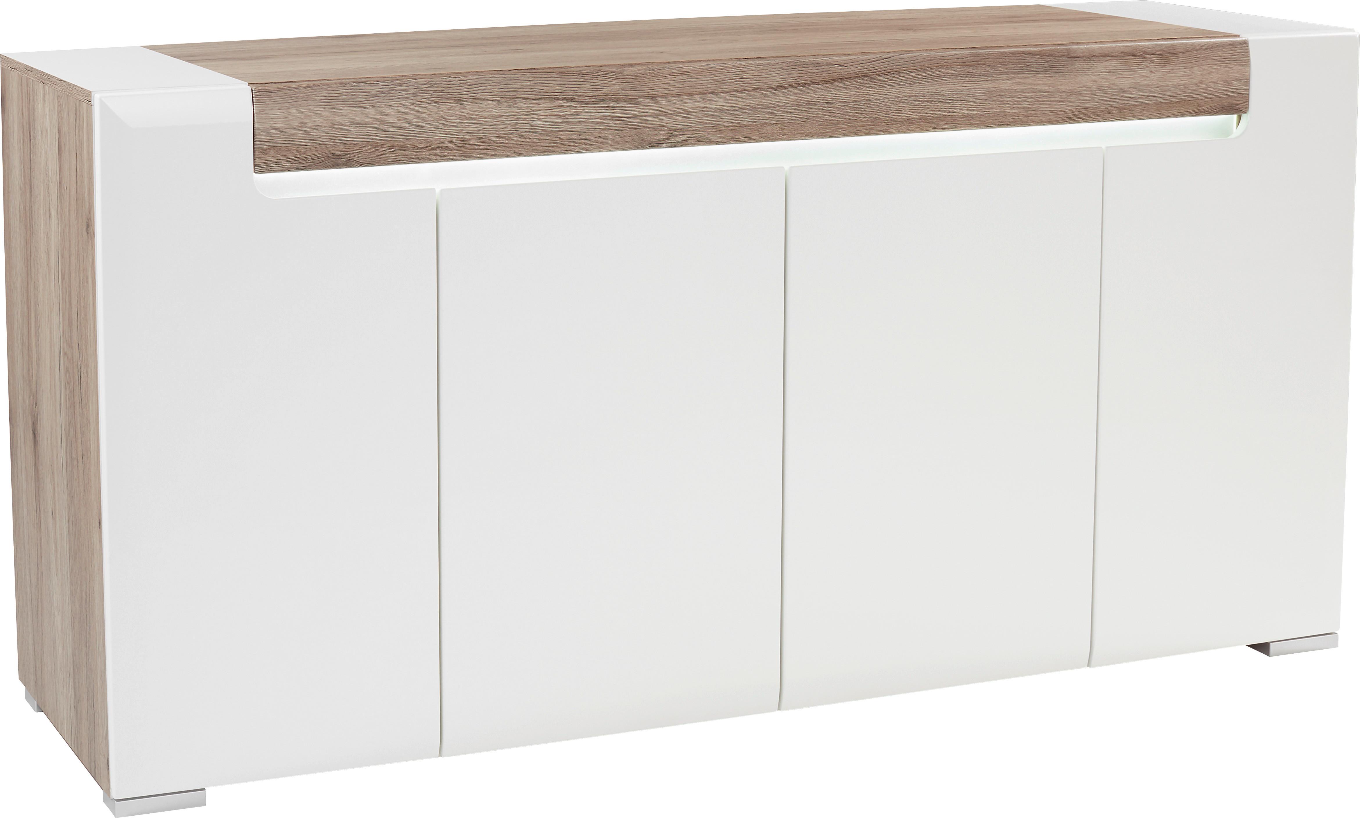 Kommode Toronto Tok11 - Eichefarben/Weiß, MODERN, Holzwerkstoff (190/84,5/42,2cm) - Ondega