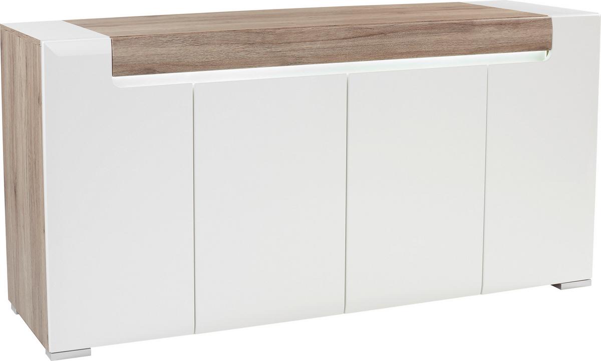 Kommode Toronto Tok11 - Eichefarben/Weiß, MODERN, Holzwerkstoff (190/84,5/42,2cm) - Ondega