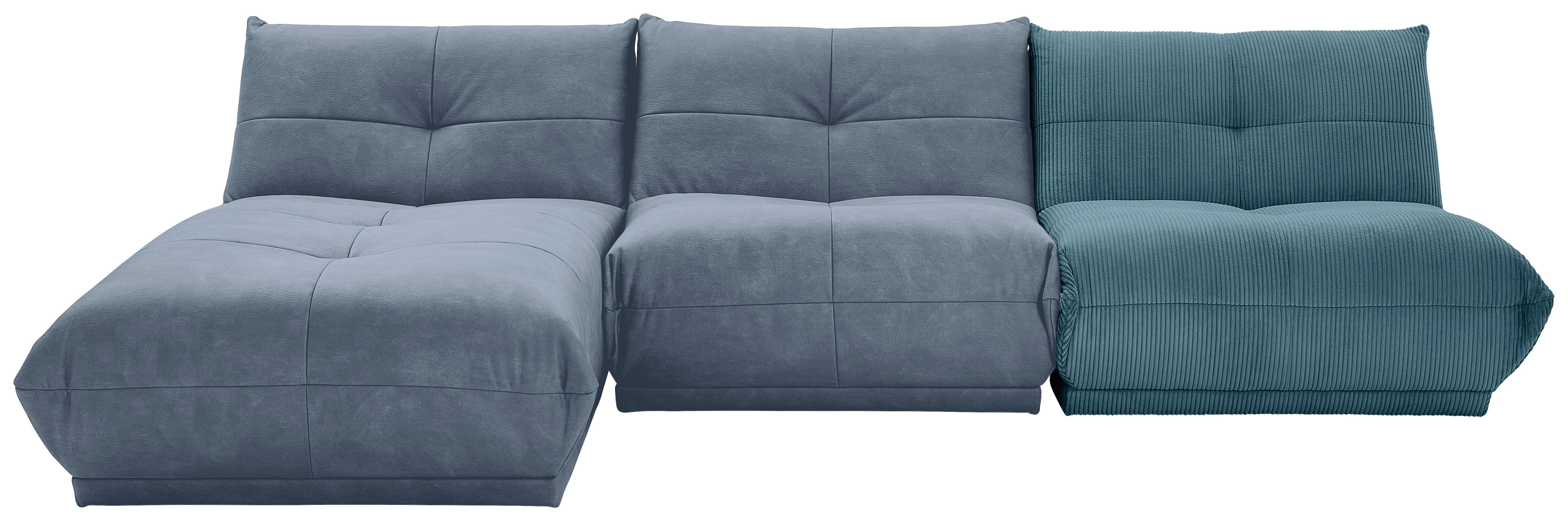 Ecksofa Giselle Blaugrau/Petrol S: 185x315 cm - Blaugrau/Petrol, Trend, Textil (185/315cm) - Livetastic