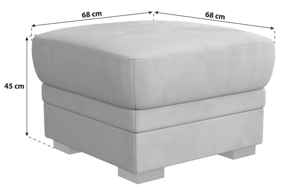 Hocker Marcus - Hellgrau/Schwarz, Basics, Textil (68/45/68cm) - MID.YOU