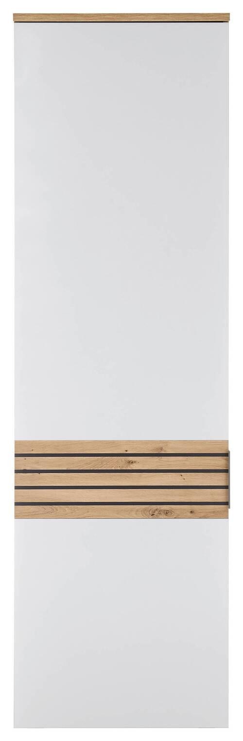 Garderobenschrank Milan Weiß/ Eiche Dekor B: 60 Cm - Dunkelgrau/Weiß, Design, Holzwerkstoff (60/200/38cm) - MID.YOU