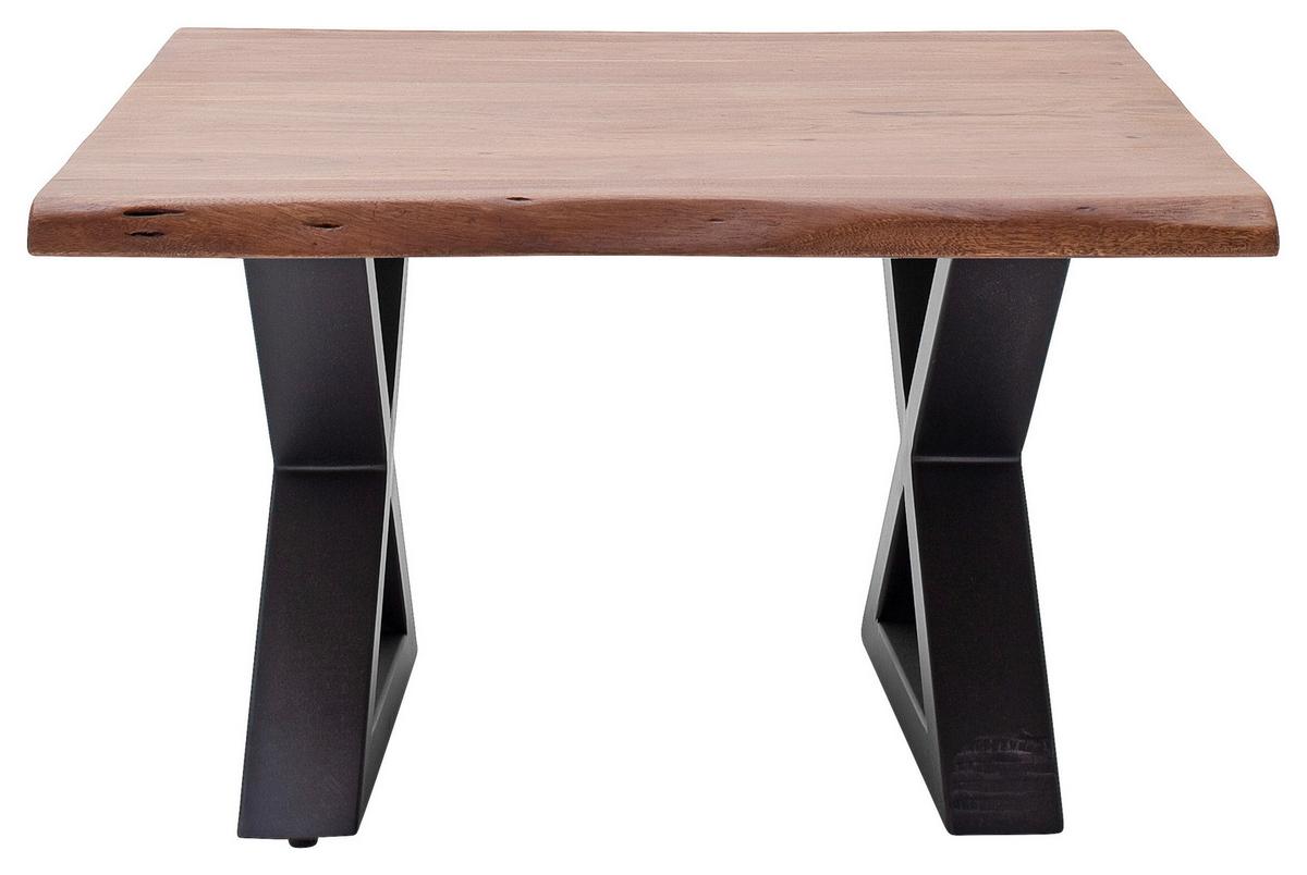 Couchtisch Holz mit Massiver Tischplatte Cartagena, Akazie - Anthrazit/Walnussfarben, MODERN, Holz/Metall (75/45/75cm)