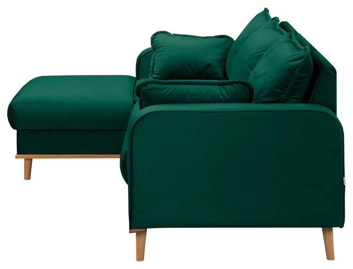 Ecksofa Beata Grün S: 150x230 cm - Wengefarben/Grün, Design, Textil (150/230cm) - Livetastic