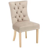 Stolička JOLEEN zamat krémová - přírodní barvy/šedohnědá, Lifestyle, kov/dřevo (55/97/64cm) - Mömax