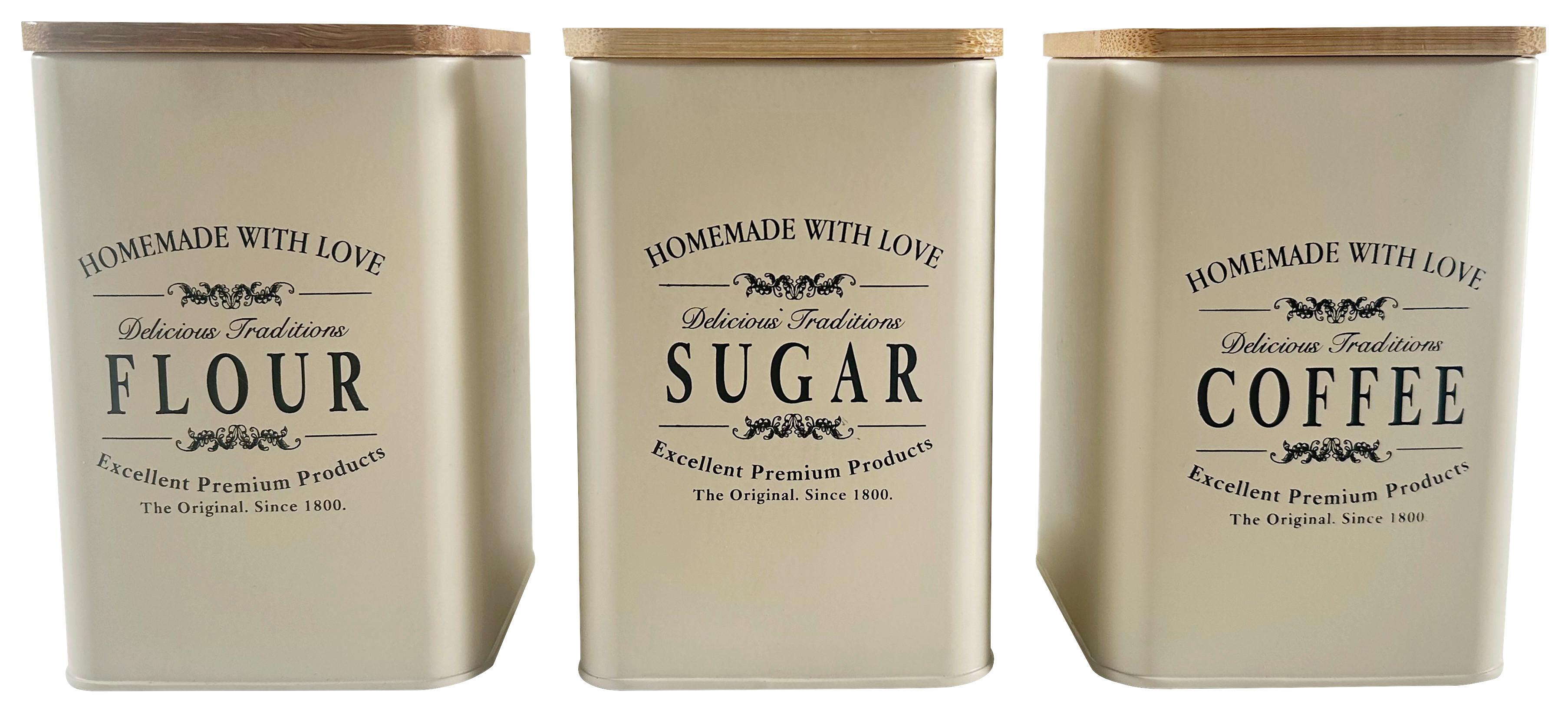 Vorratsdosenset Fatima - Schwarz/Weiß, Basics, Naturmaterialien/Metall - James Wood