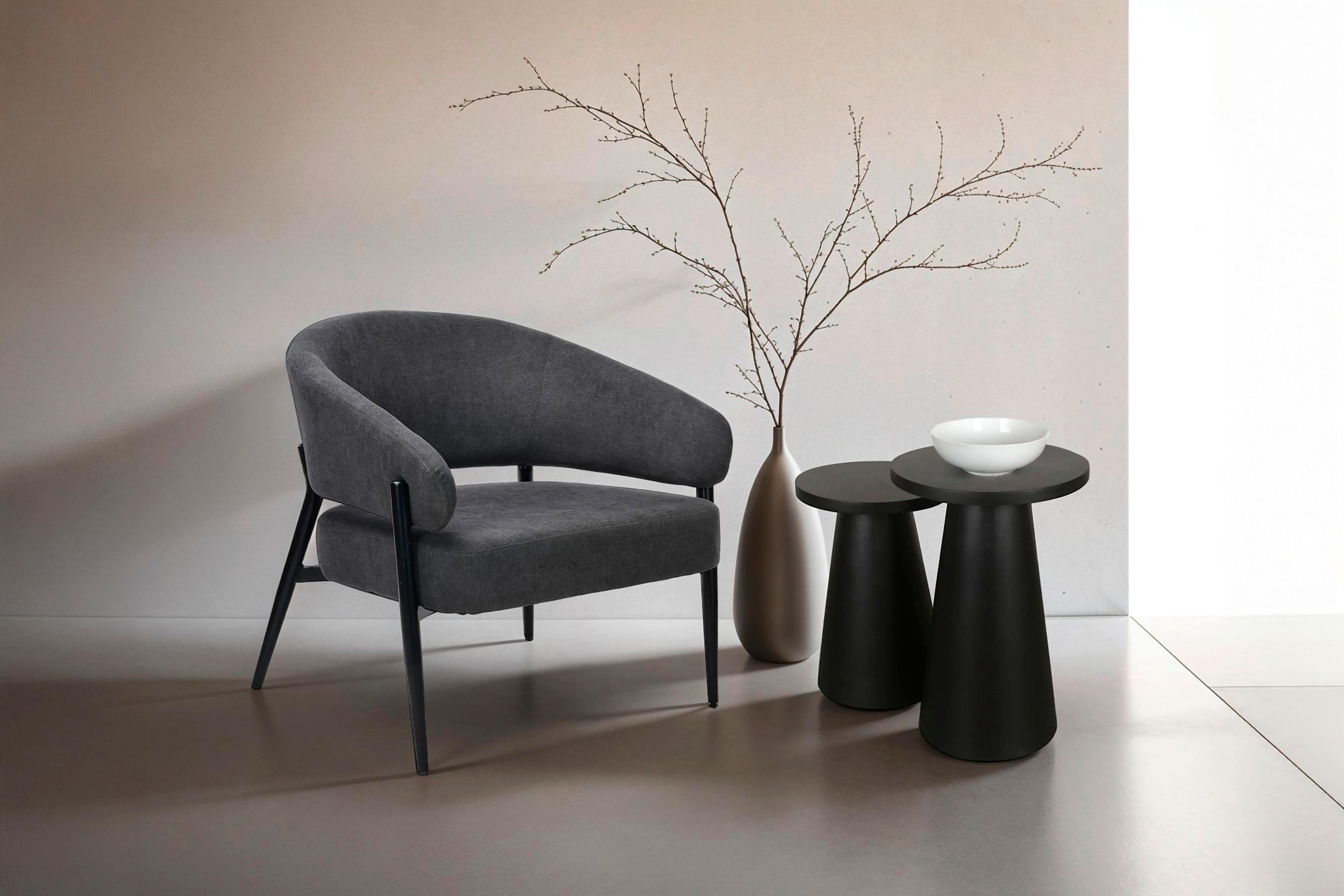 Beistelltisch Cone Schwarz B: 35 cm - Schwarz, Design, Holz (35/60/35cm) - MID.YOU