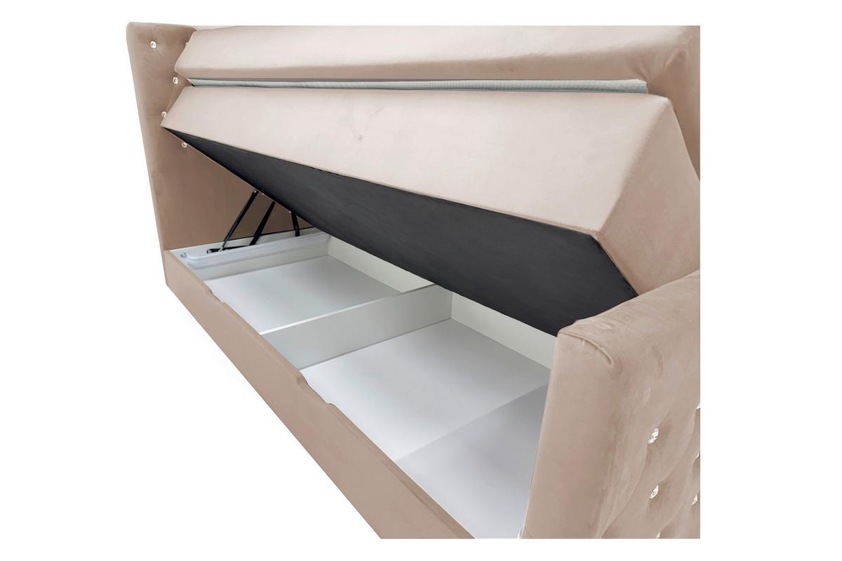 Boxspringbett Elza Beige, Lf: 180x200 cm - Beige, MODERN, Textil (180/200cm) - Livetastic