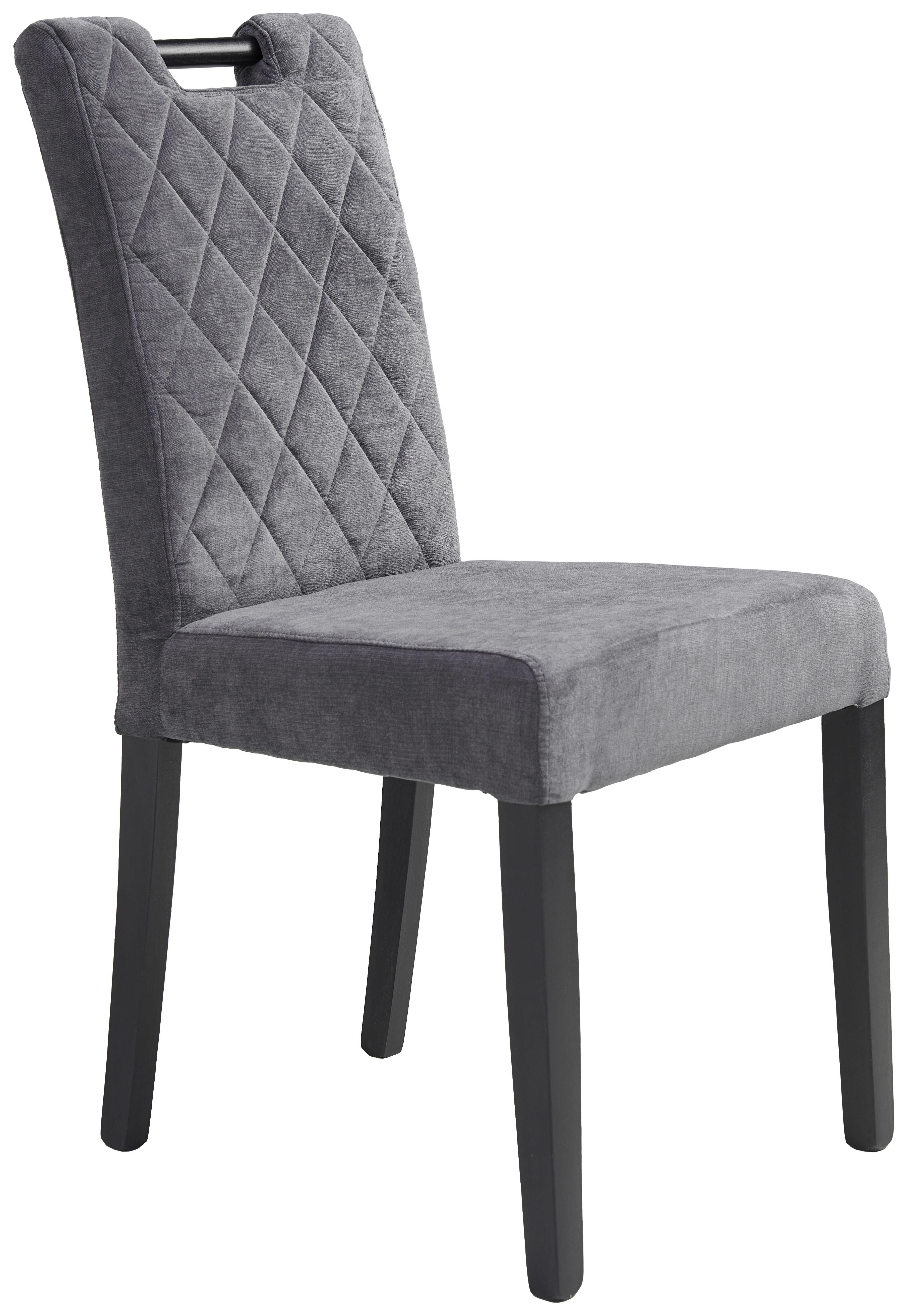 Čtyřnohá Židle Simon - tmavě šedá, Konvenční, dřevo/textil (46/93/57cm)