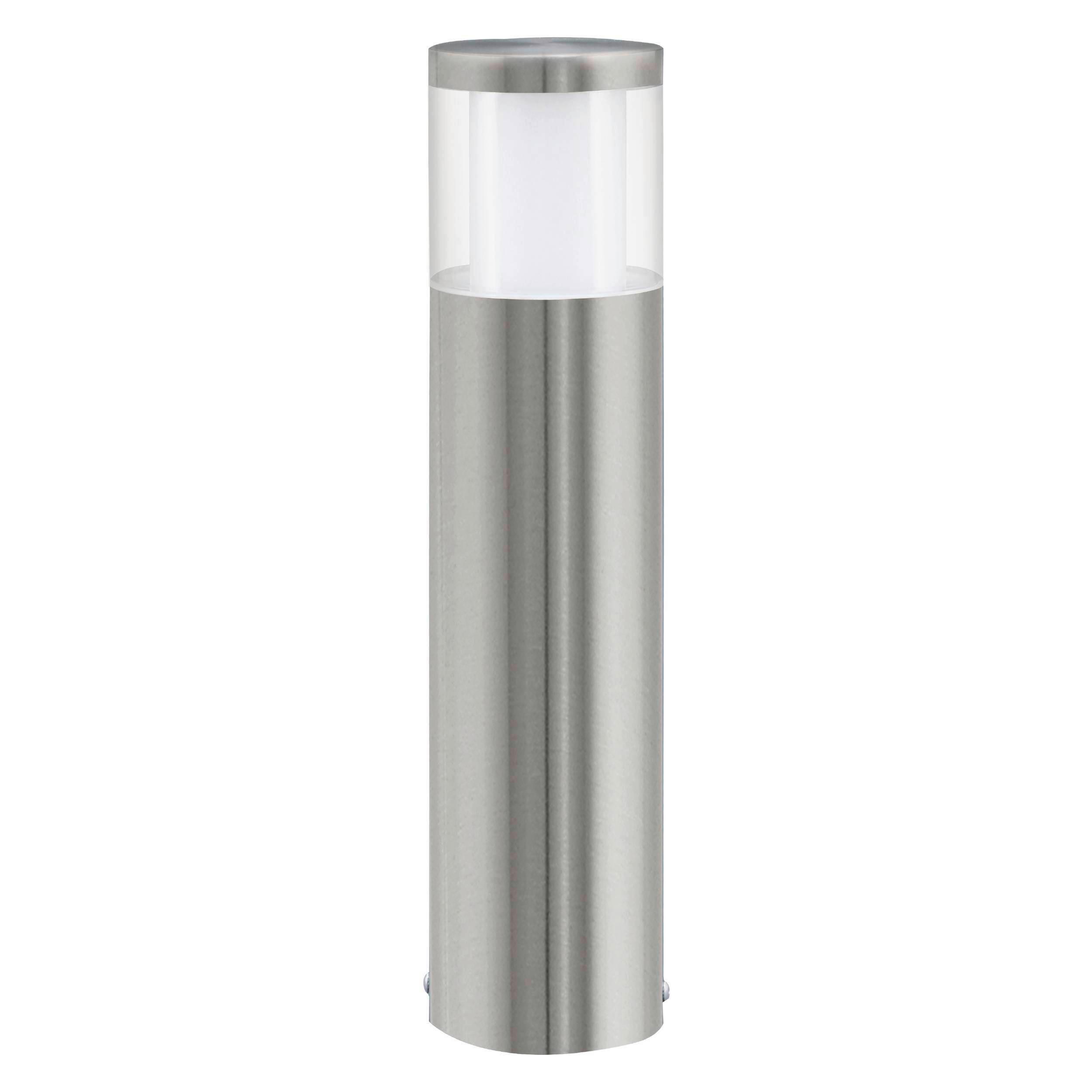 Sockelleuchte Basalgo 3,7 Watt Edelstahl/Kunststoff - Klar/Edelstahlfarben, Design, Kunststoff/Metall (10,5/45cm) - Eglo