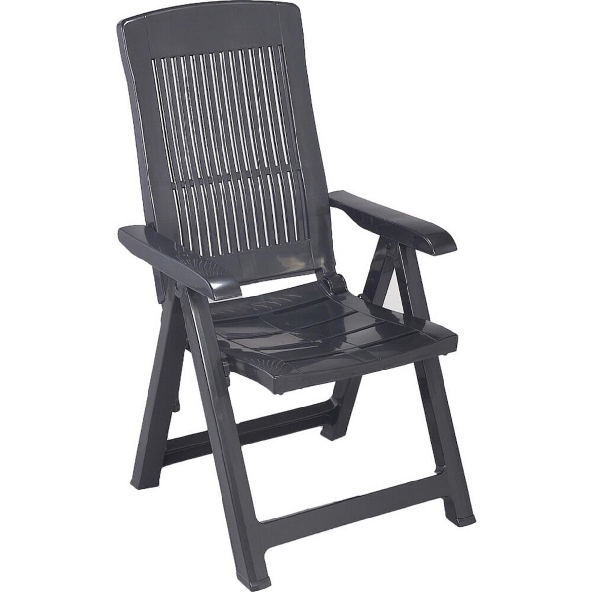 Gartenstuhl-set Tampa+auflagen Set - Anthrazit/Terracotta, MODERN, Kunststoff/Textil (44/111/50cm) - Gardenson