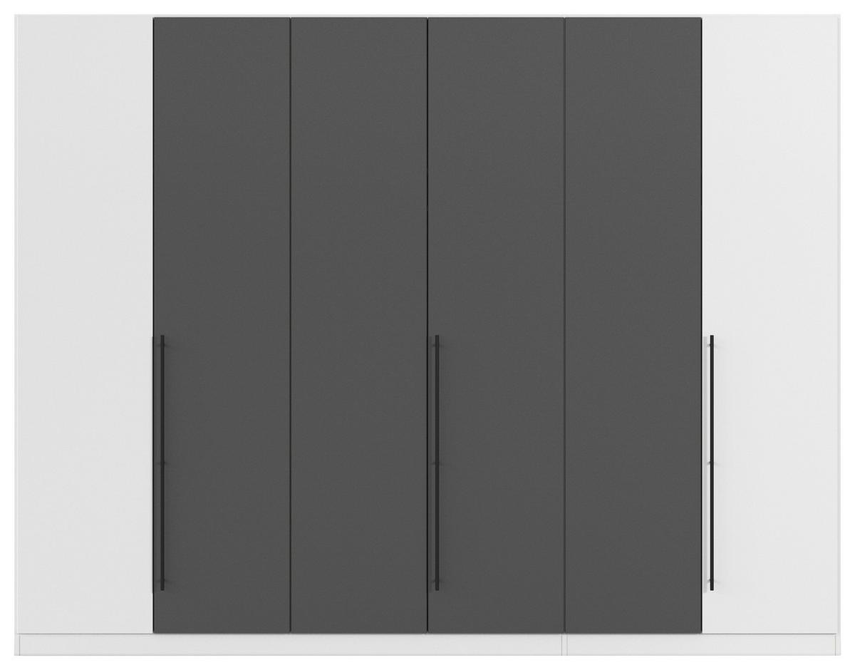 Kleiderschrank Safari B: 271 cm - Weiß/Grau, KONVENTIONELL, Holzwerkstoff (271/210/54cm)