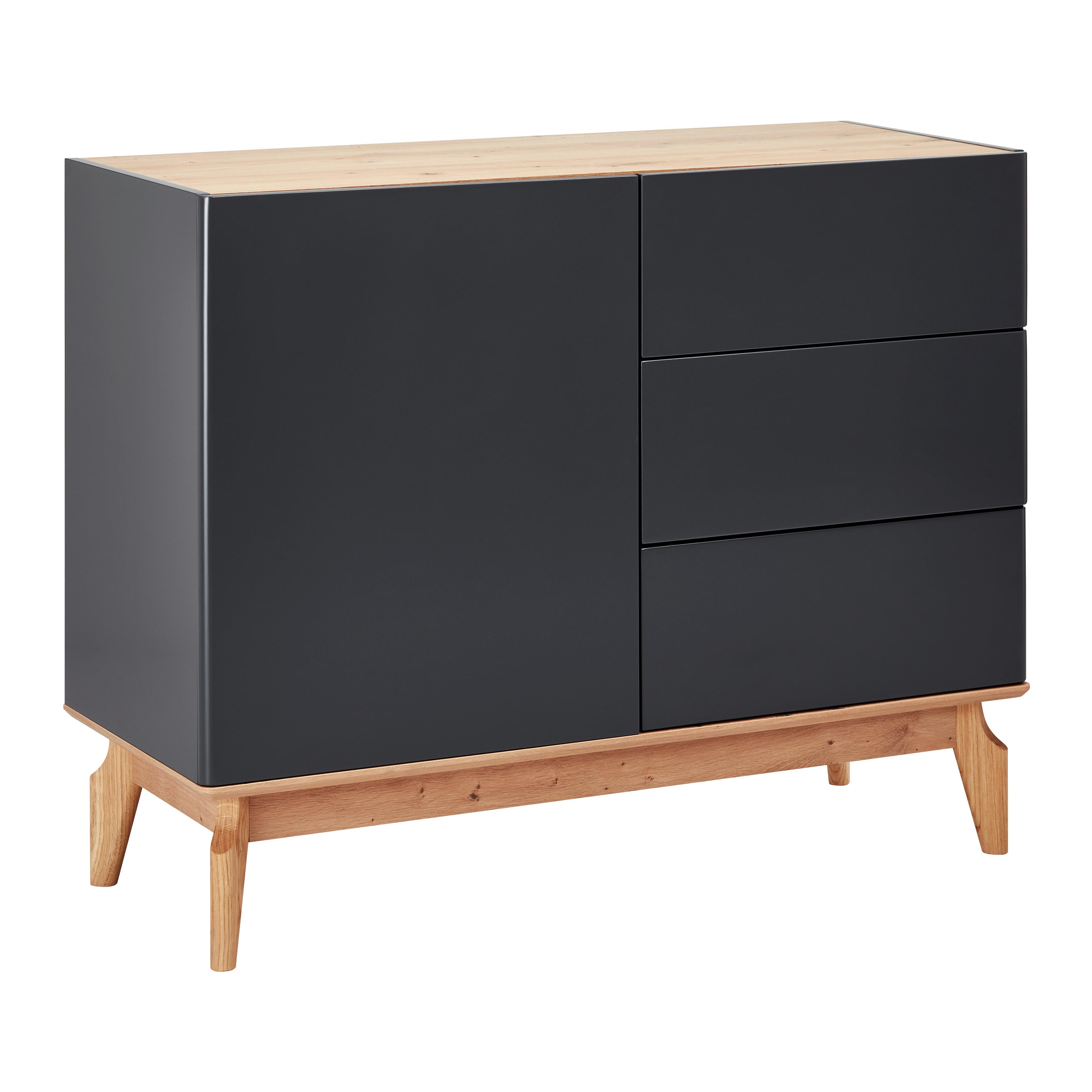Komoda FOSCO - šedá/barvy dubu, Moderní, dřevo (100/80/40cm) - Bessagi Home