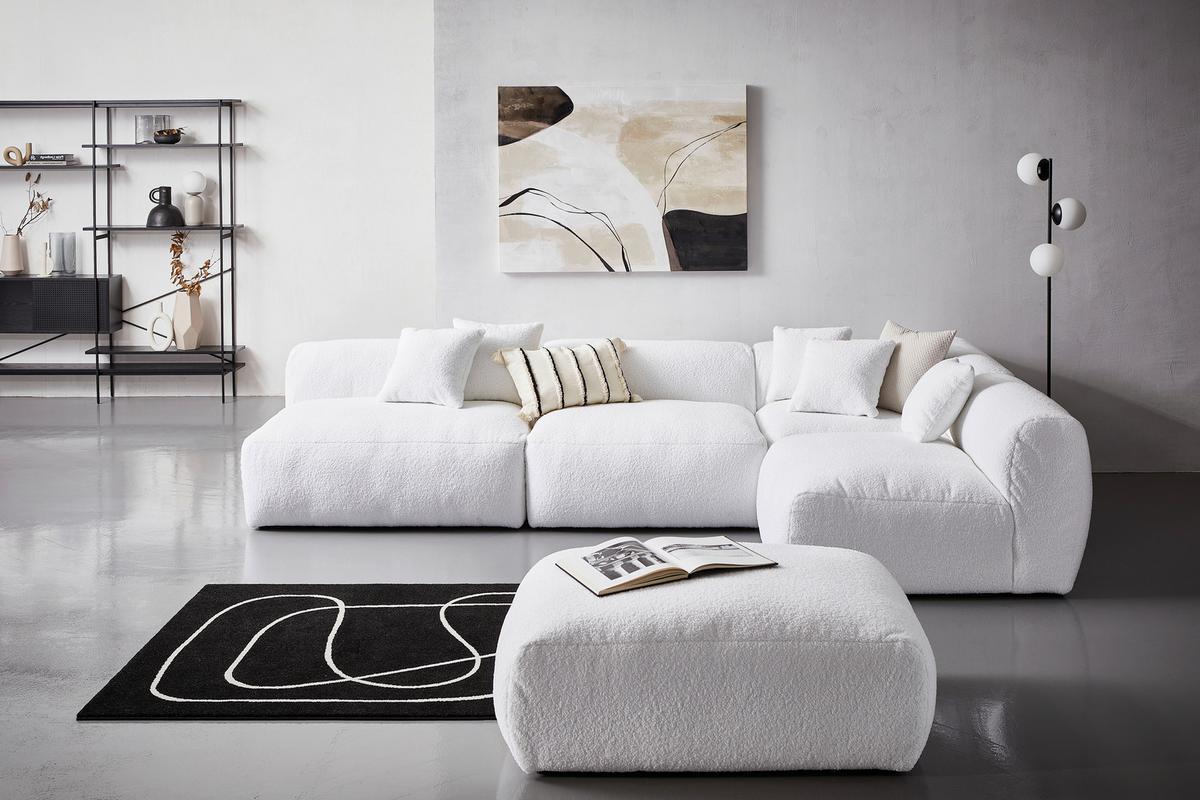 Ecksofa Bloom - Weiß, Trend, Textil (315/235cm) - Livetastic