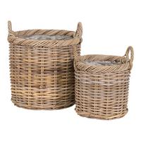Korbset Gili Braun B: 40 Cm - Klar/Braun, Basics, Holz/Kunststoff (40/48/40cm)