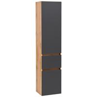 Hochschrank Kopenhagen B: 40 Cm Grau/eiche Dekor - Eichefarben/Silberfarben, KONVENTIONELL, Holzwerkstoff (40/180/35cm) - Held