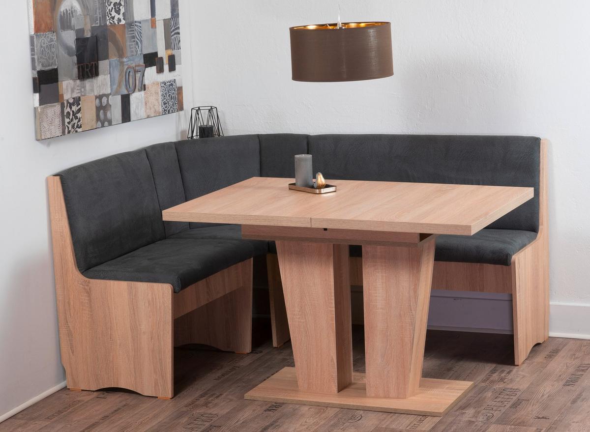 Eckbankgruppe Duisburg Veibso Titanic Grau/eiche D. B: 125cm - Grau/Sonoma Eiche, KONVENTIONELL, Holz/Holzwerkstoff (125/89/165cm) - MID.YOU