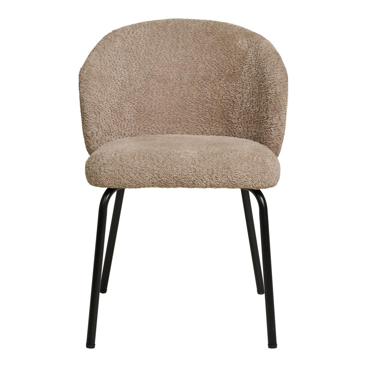 Stuhl-Set Safira Beige B: 56 cm - Beige/Schwarz, MODERN, Textil/Metall (56/79/58cm) - MID.YOU