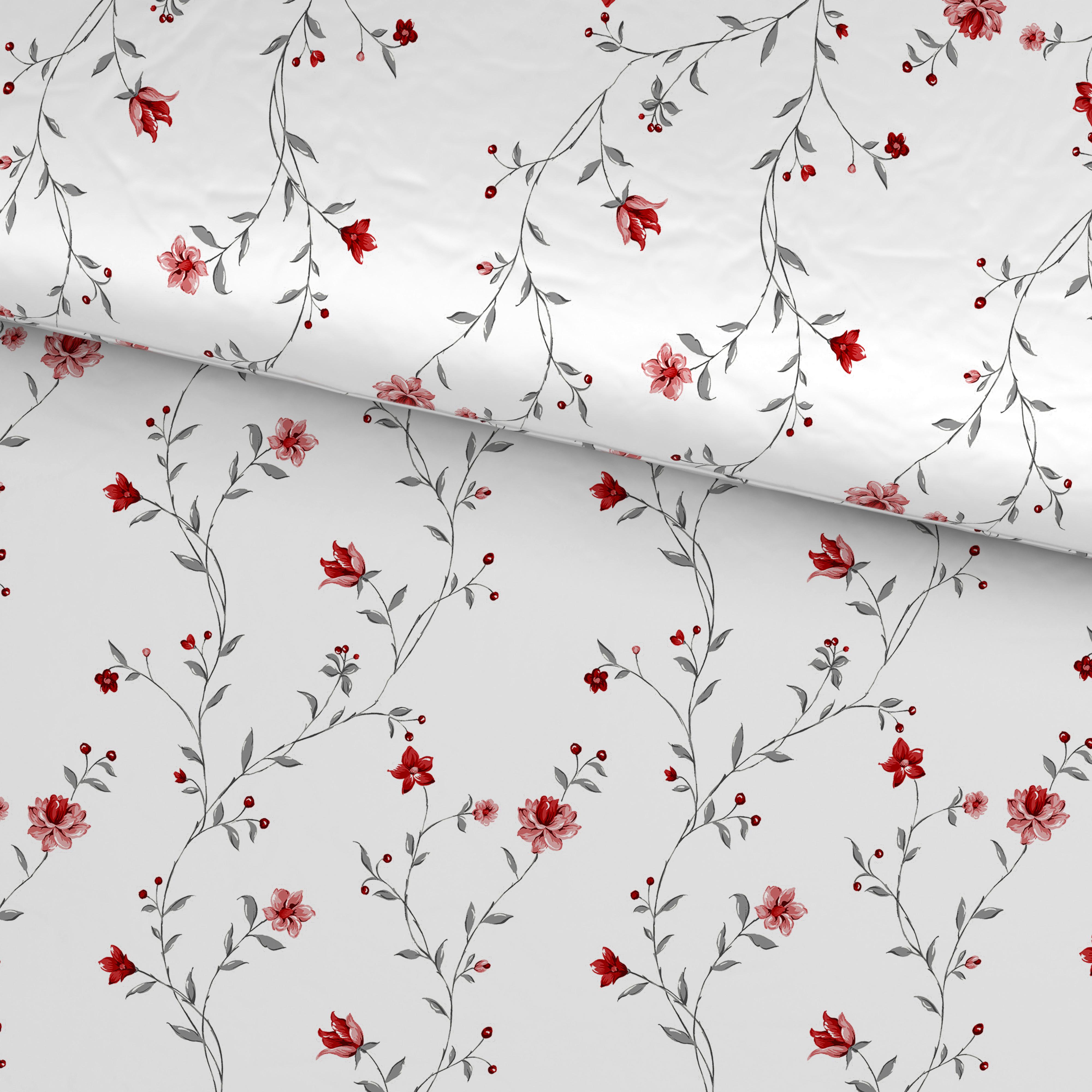 Bettwäsche Grace - Rot/Weiß, ROMANTIK / LANDHAUS, Textil - James Wood
