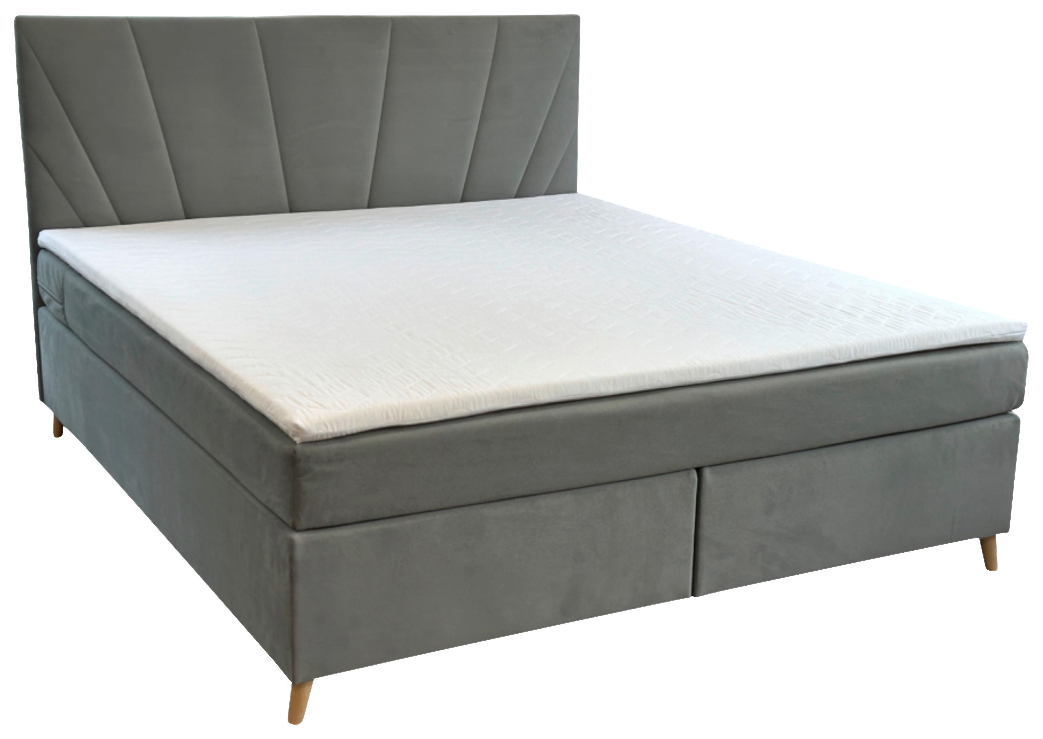 Boxbett Lucia 180x200 cm - Grau, Basics, Holzwerkstoff/Textil (180/200cm) - Livetastic