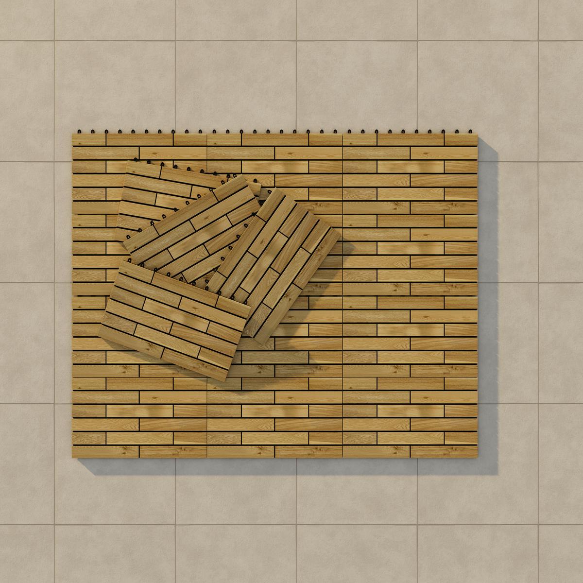 Terrassenfliese Xxl Fliese - Paul, 5er-Set - Akaziefarben, MODERN, Holz/Kunststoff (60/2,4/30cm) - James Wood