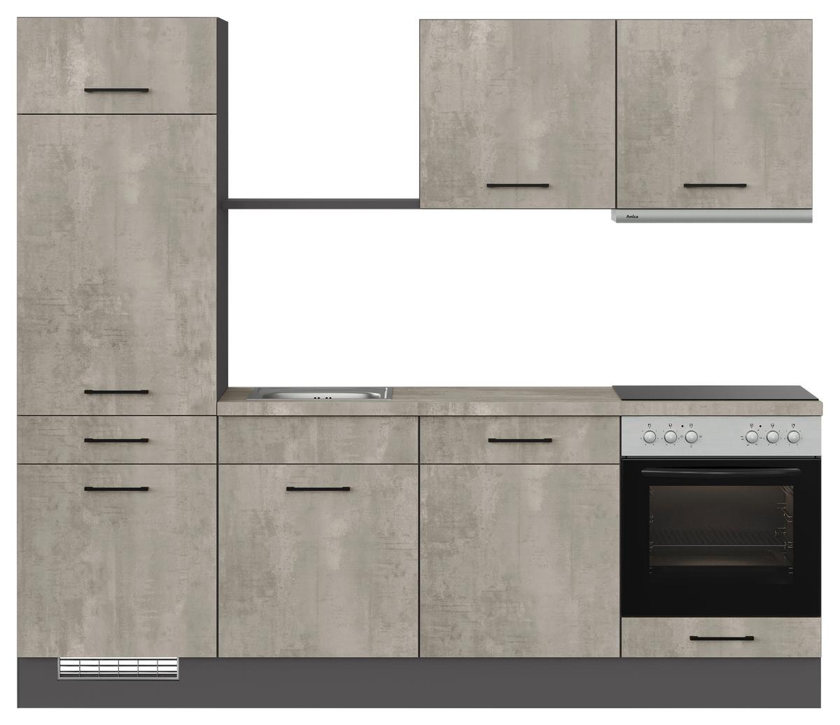 Küchenblock Ip120 Grau B: 240 cm - Graphitfarben/Grau, Trend, Holzwerkstoff (240cm) - Impuls
