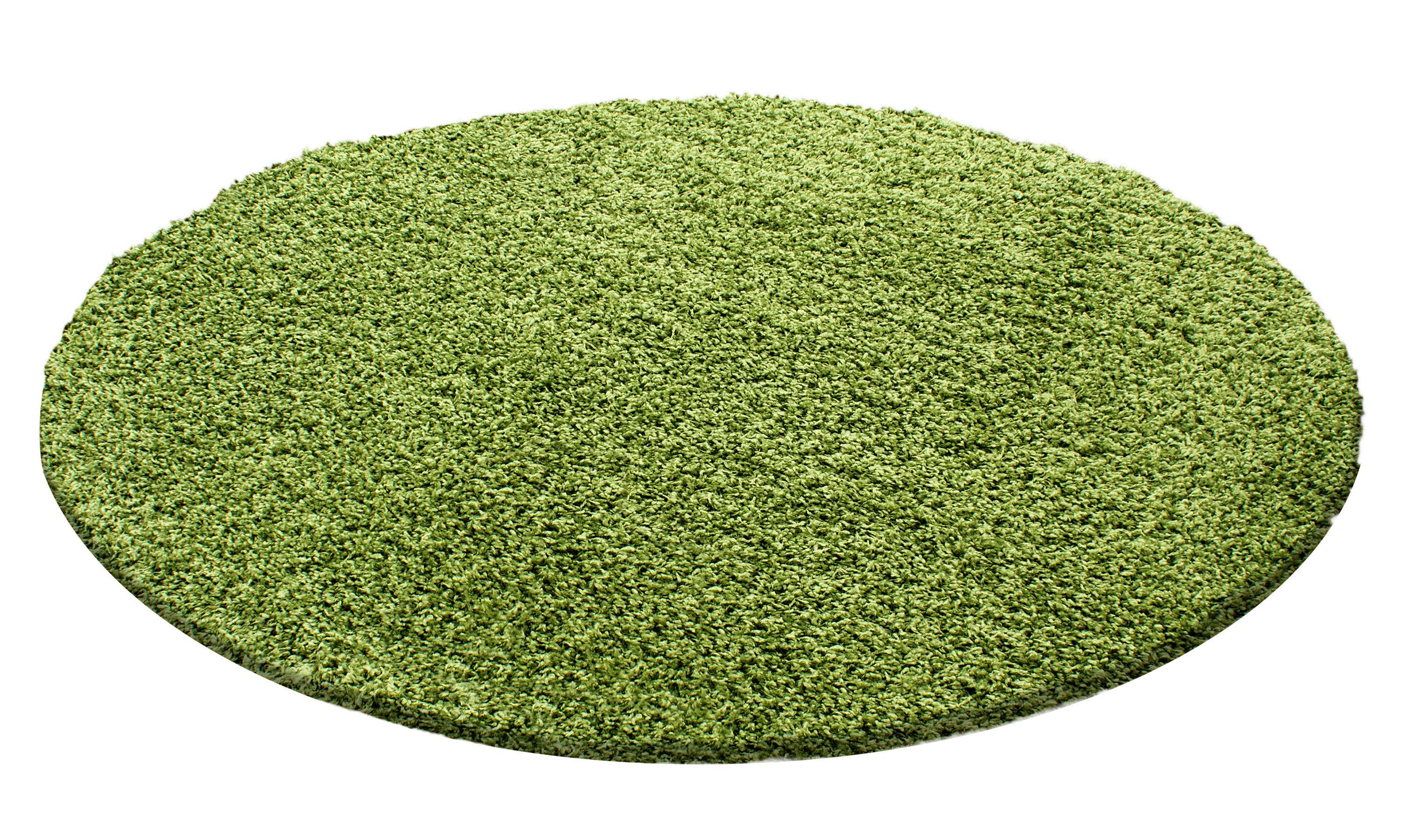 Hochflor Teppich Grün Life Rund Ø 160 cm - Grün, KONVENTIONELL, Textil (160cm) - Novel