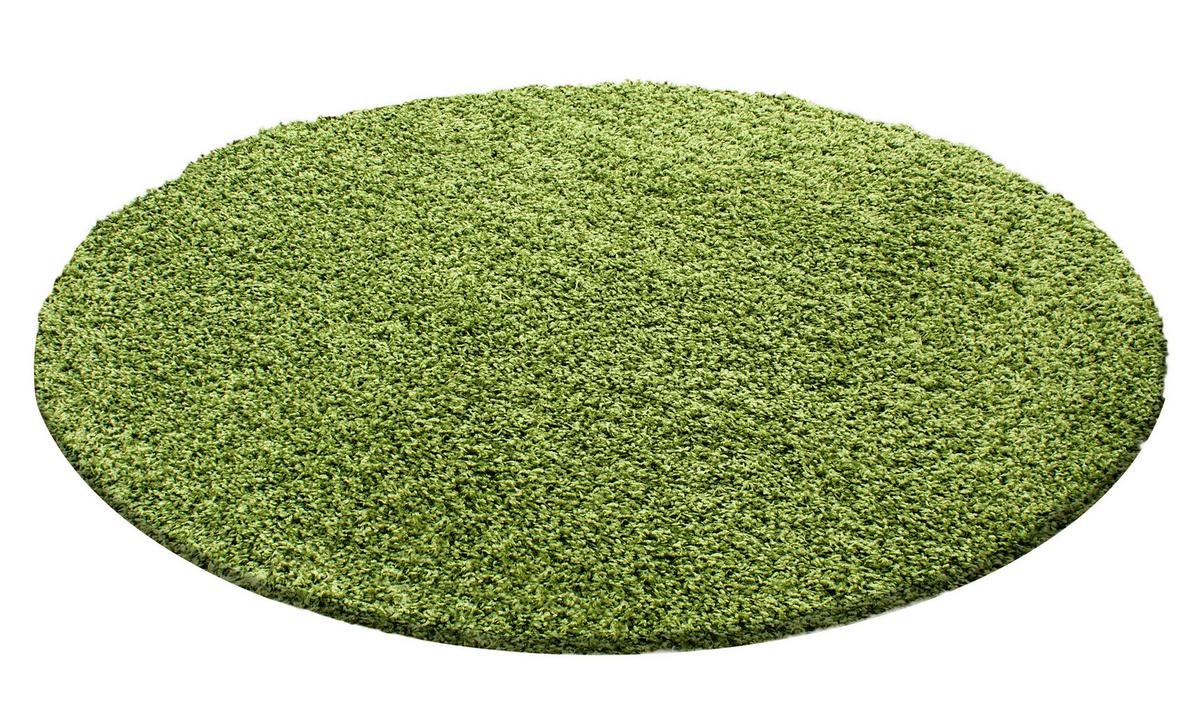 Hochflor Teppich Grün Life Rund Ø 160 cm - Grün, KONVENTIONELL, Textil (160cm) - Novel