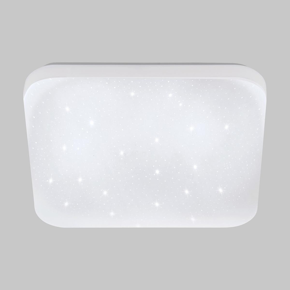 LED-Deckenleuchte Frania-S 22x22 cm mit Kristalleffekt - Weiß, MODERN, Kunststoff/Metall (22cm)