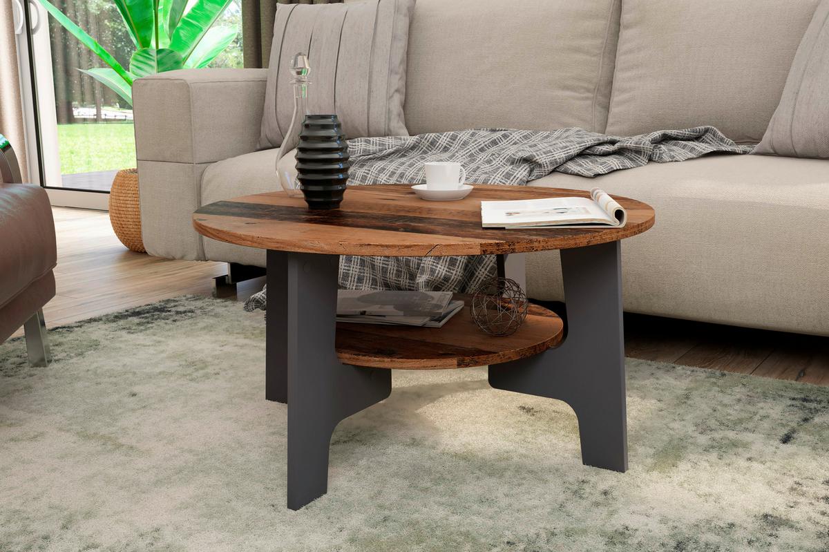 Couchtisch Jonny Alteiche/Anthrazit B: 80 cm - Alteiche/Anthrazit, LIFESTYLE, Holzwerkstoff (80/42,5/80cm) - MID.YOU