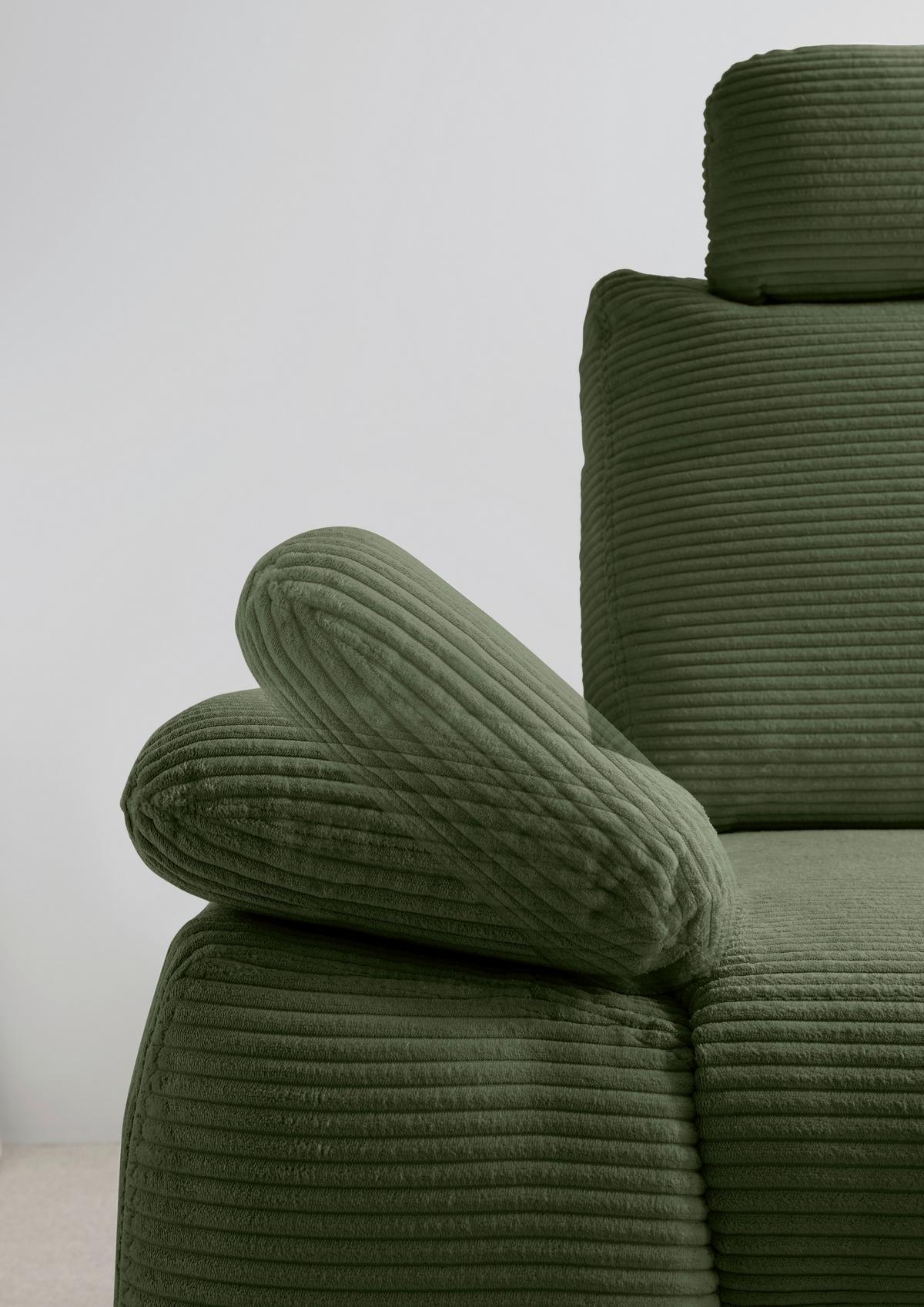 Eckschlafsofa Positano Dunkelgrün S: 261x206 Cm - Wildeiche/Dunkelgrün, MODERN, Textil (261/206cm) - Livetastic