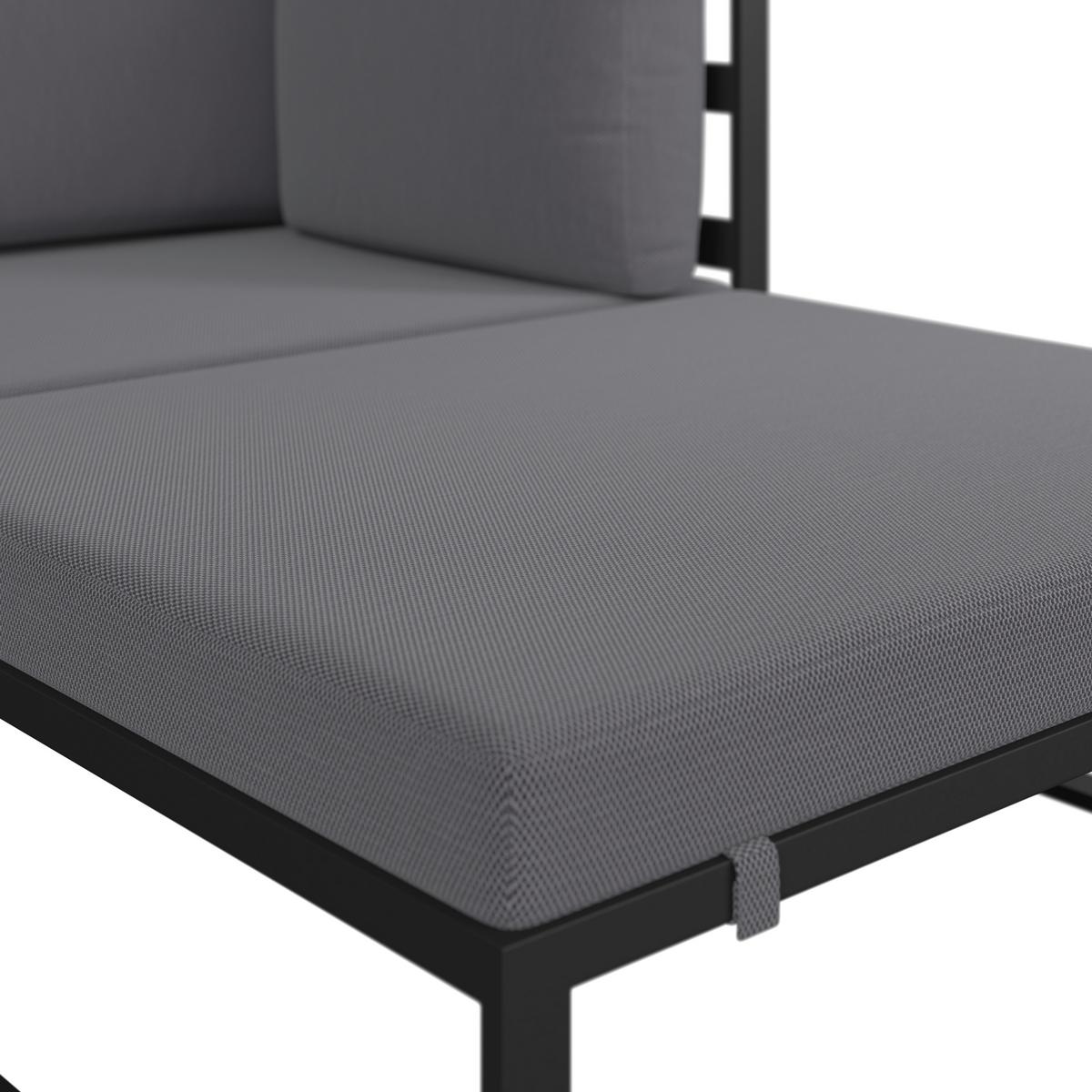 TERASOVÁ SEDACIA SÚPRAVA VALENTINA - čierna/sivá, Modern, kov/textil - Bessagi Garden