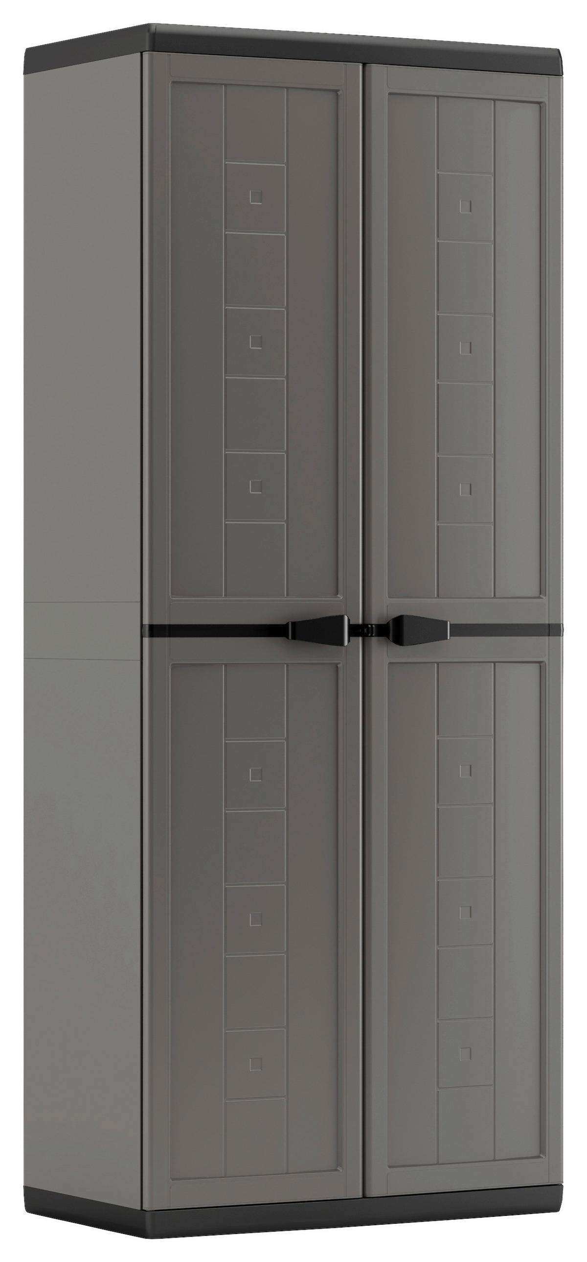 Plastová skříň DAN - šedá/černá, Moderní, plast (68/166/39cm)