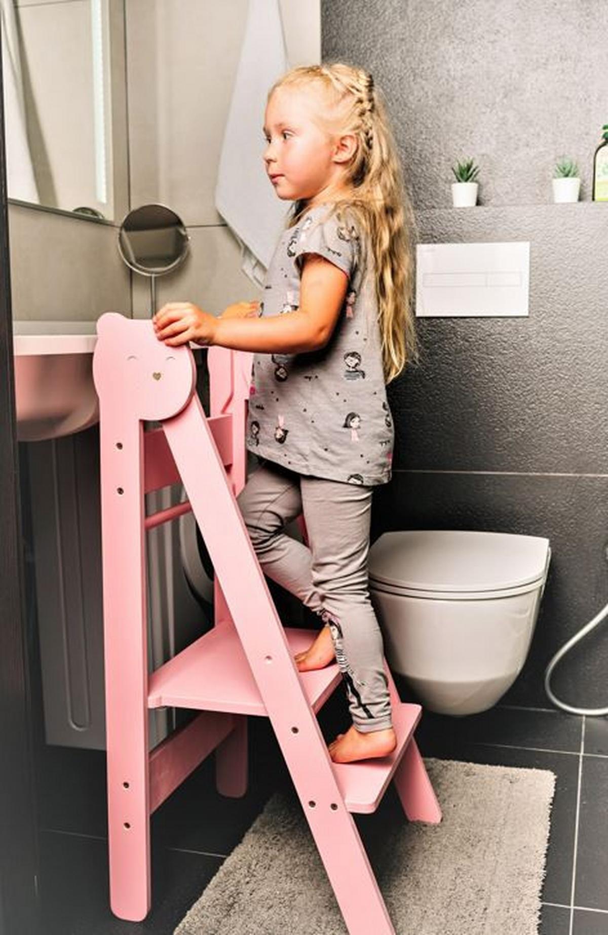 Lernturm Space Saving Pink - Pink, Basics, Holz (38/90cm)