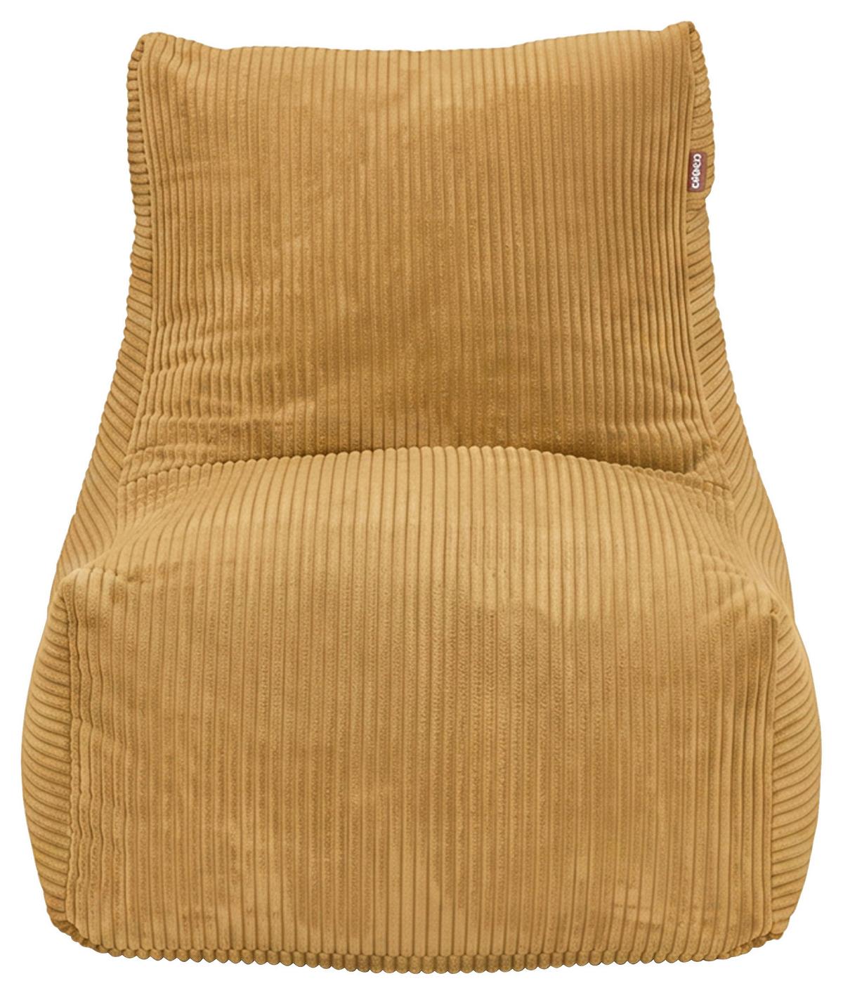 Sitzsack Luno Cord gelb, Indoor, B: 70cm - Gelb, Basics, Textil (70/70/100cm)