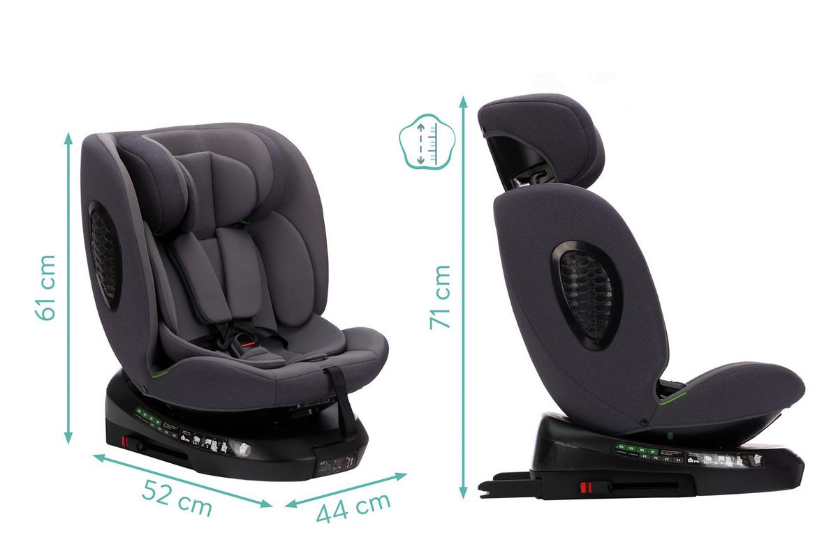 Kinderautositz Leon Grau B: 45 cm - Grau, Basics, Kunststoff/Textil (55/45/90cm) - Fillikid