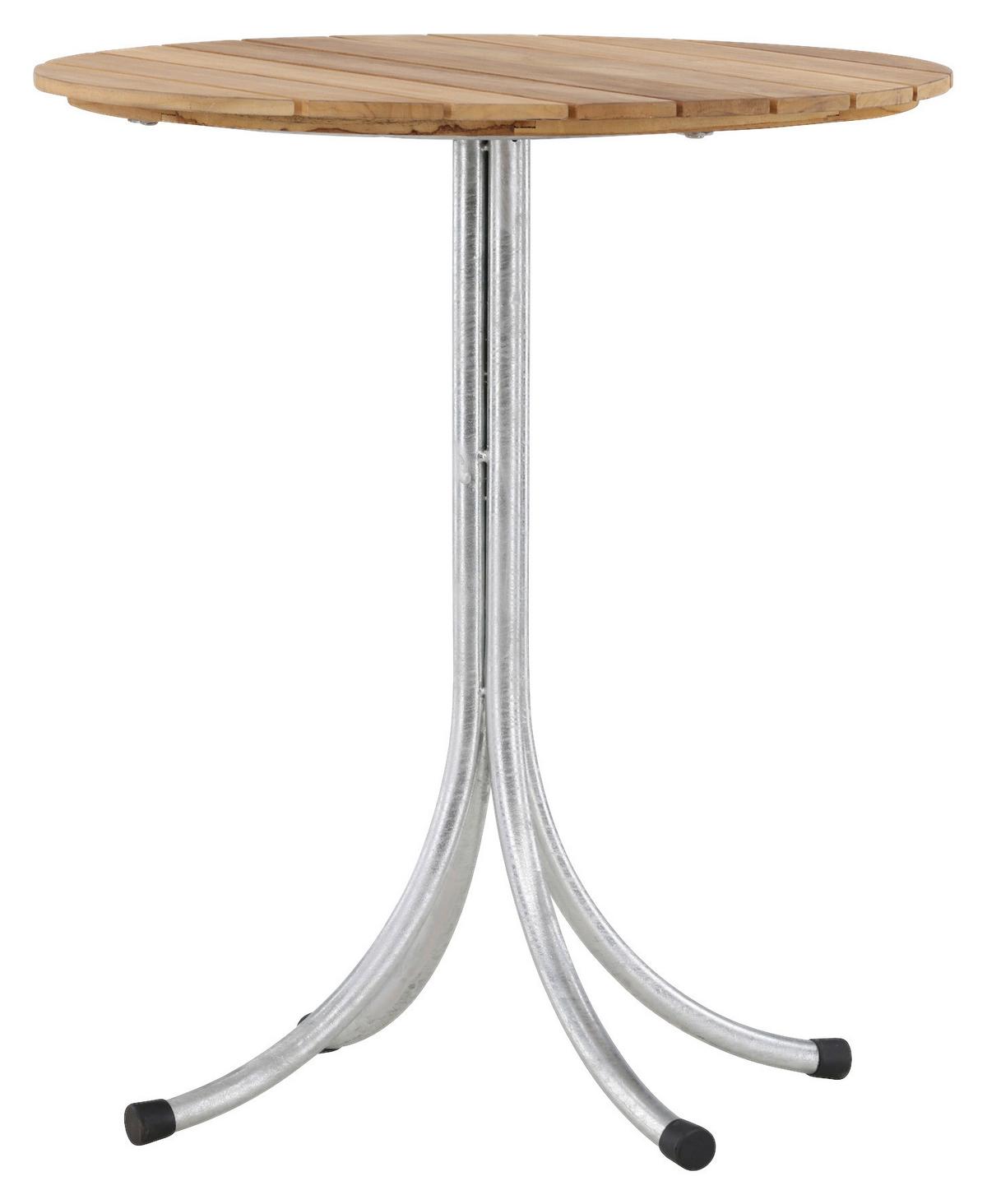 Gartentisch Holmsund - Silberfarben/Teakfarben, KONVENTIONELL, Holz/Metall (65/65/75cm) - Gardenson