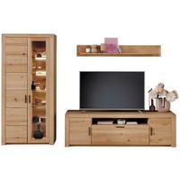 Wohnwand Prag - Eichefarben, Design, Glas/Holz (283/203/50cm) - Livetastic