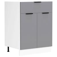 Küchenunterschrank Fasola Weiß/Anthrazit B: 60 cm - Anthrazit/Weiß, Trend, Holzwerkstoff (60/82/46cm) - MID.YOU