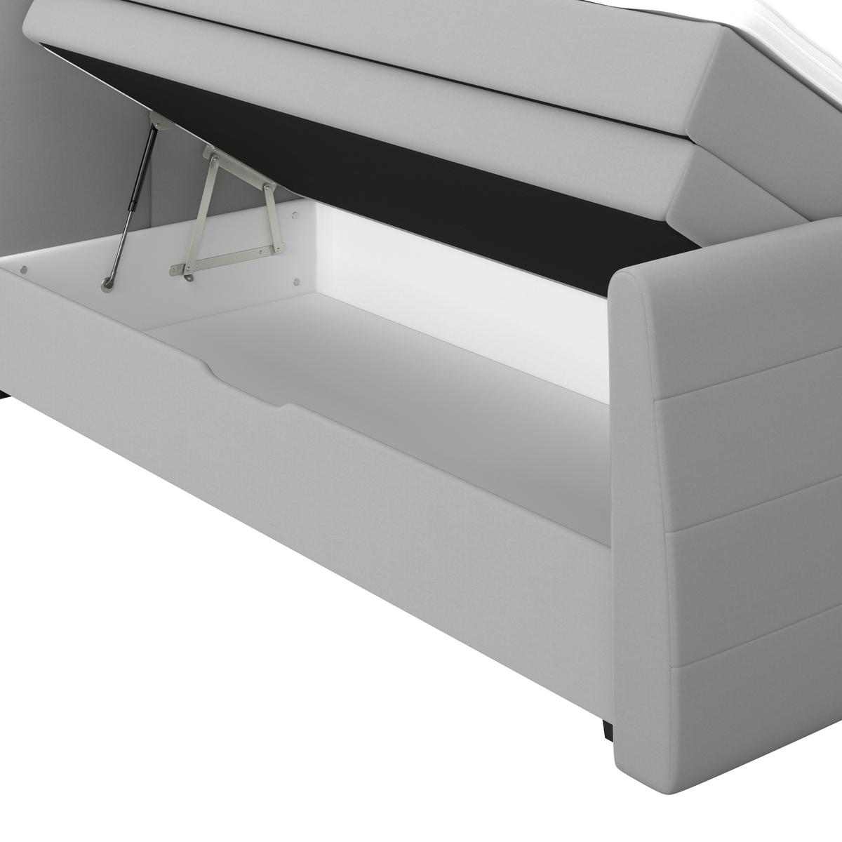 Boxspringbett Libra - Silberfarben/Schwarz, KONVENTIONELL, Textil (160/200cm)