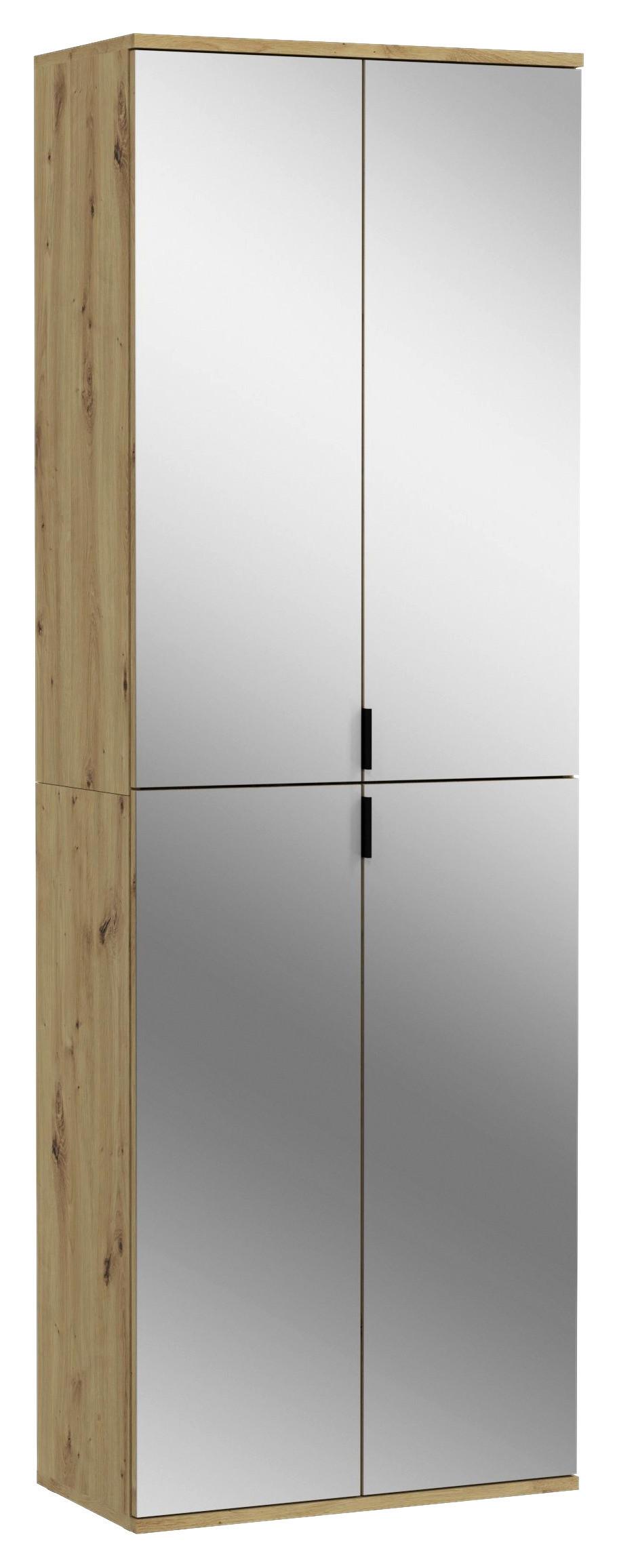 Schuhschrank Projekt X Eiche Artisan B: 61 cm - Eiche Artisan, KONVENTIONELL, Glas/Holzwerkstoff (61/193/34cm) - MID.YOU