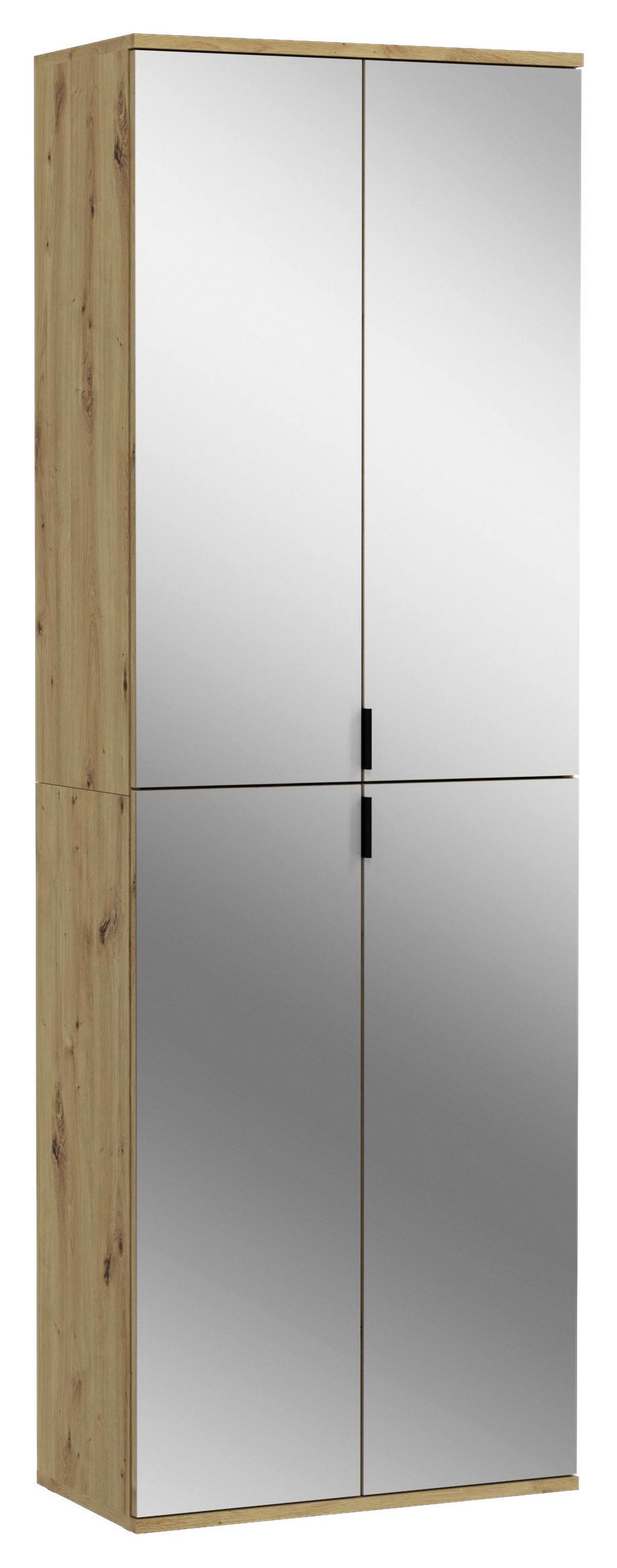 Schuhschrank Projekt X Eiche Artisan B: 61 cm - Eiche Artisan, KONVENTIONELL, Glas/Holzwerkstoff (61/193/34cm) - MID.YOU